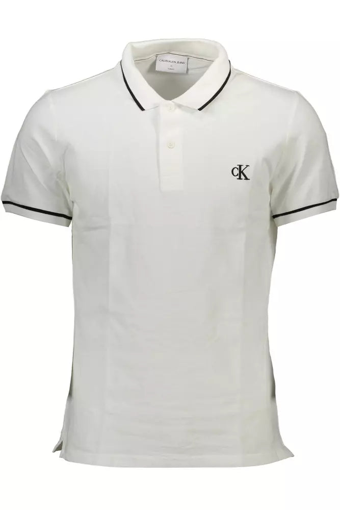 Elegant White Polo with Contrasting Accents