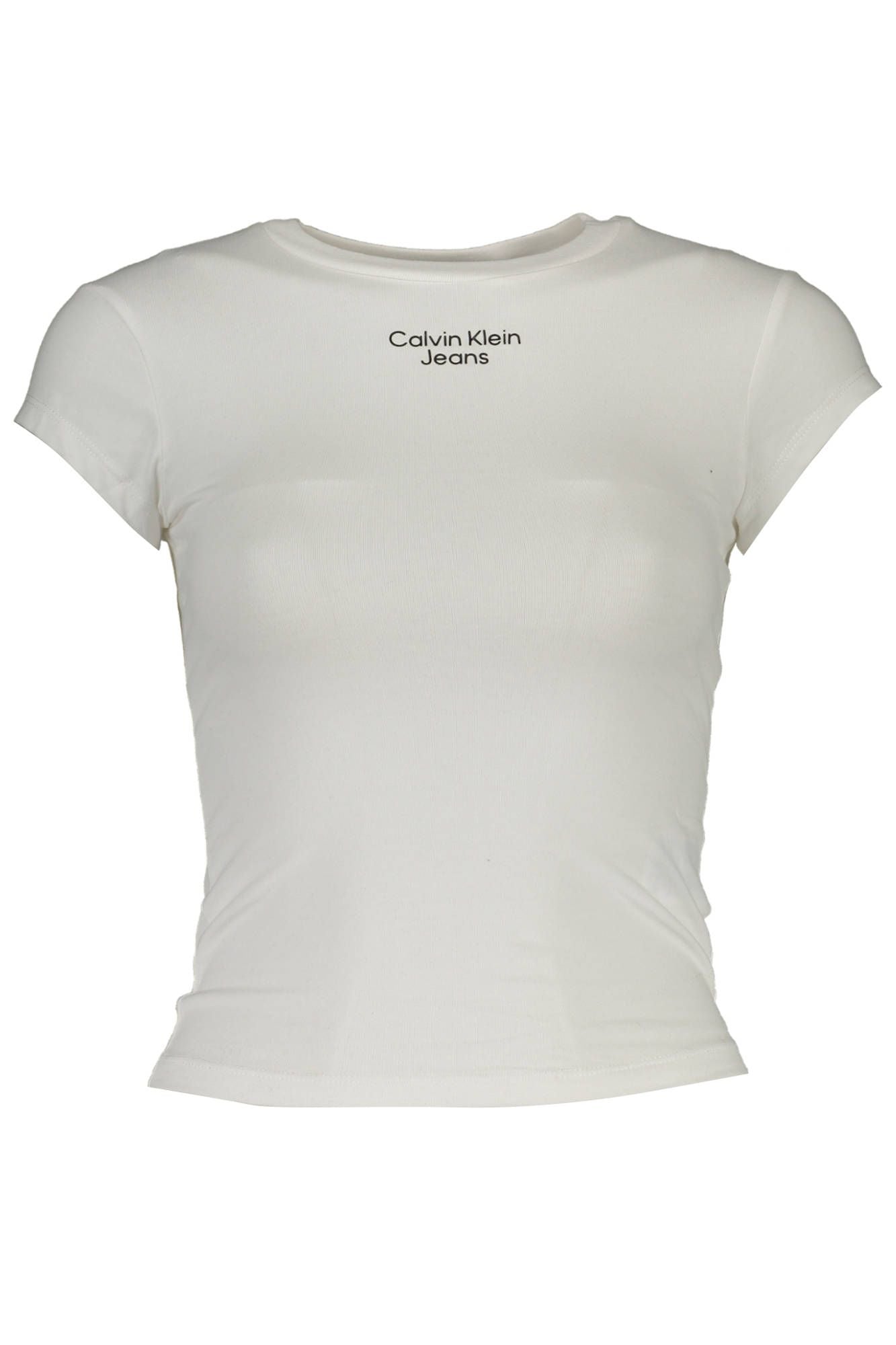 Chic White Logo Print Crew Neck Tee