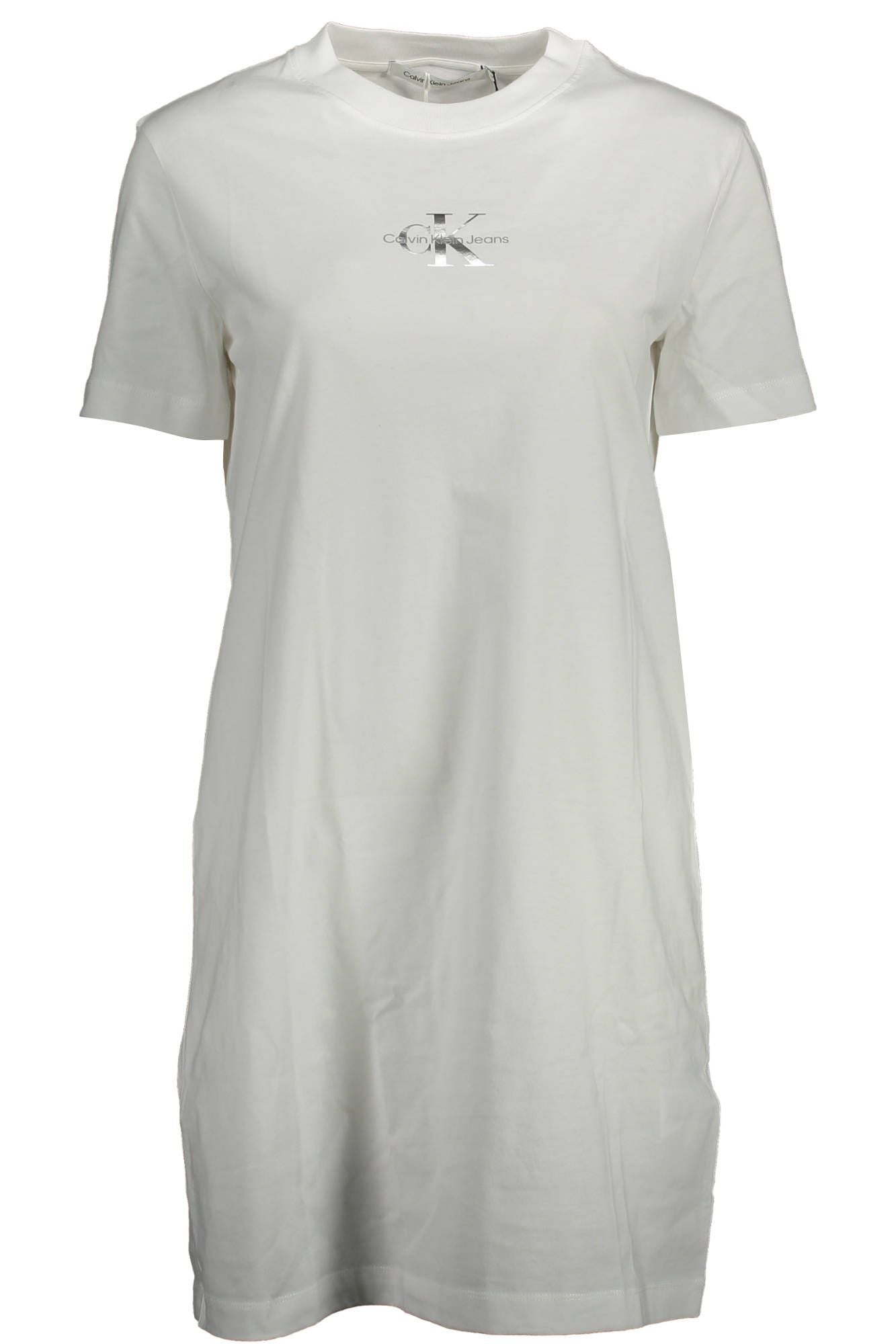 Elegant White Cotton Maxi T-shirt with Logo