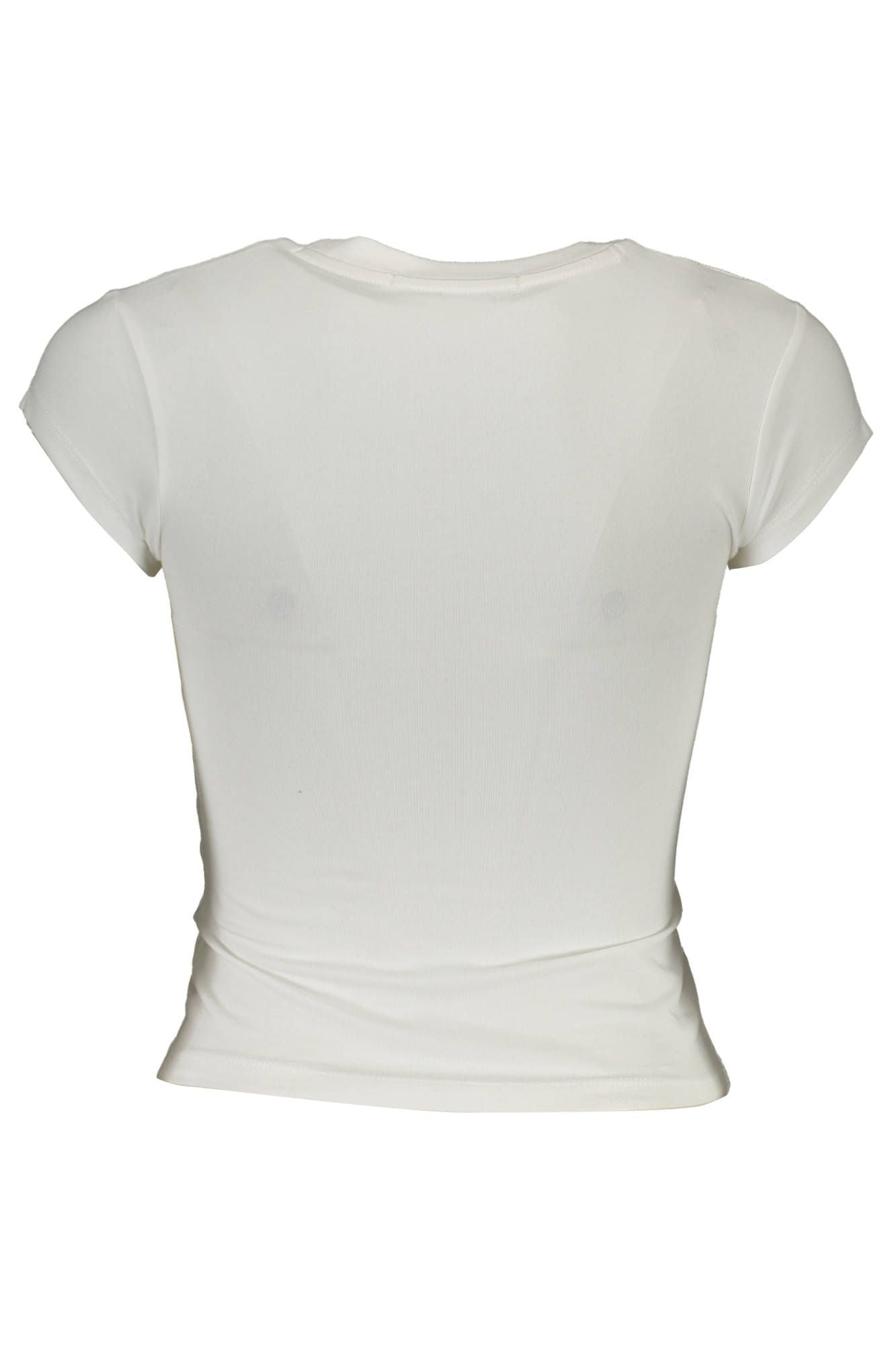 Chic White Logo Print Crew Neck Tee
