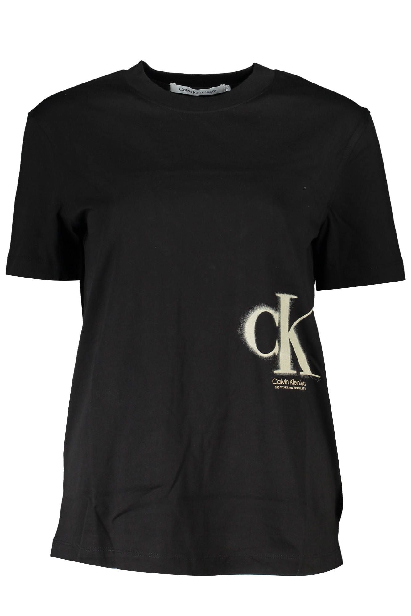 Elegant Black Printed Logo Tee