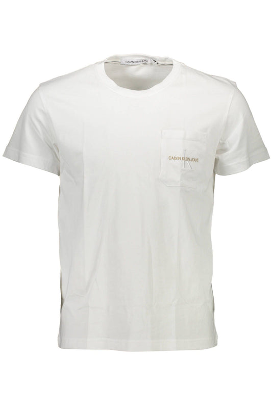Organic Cotton Embroidered Logo Tee in White