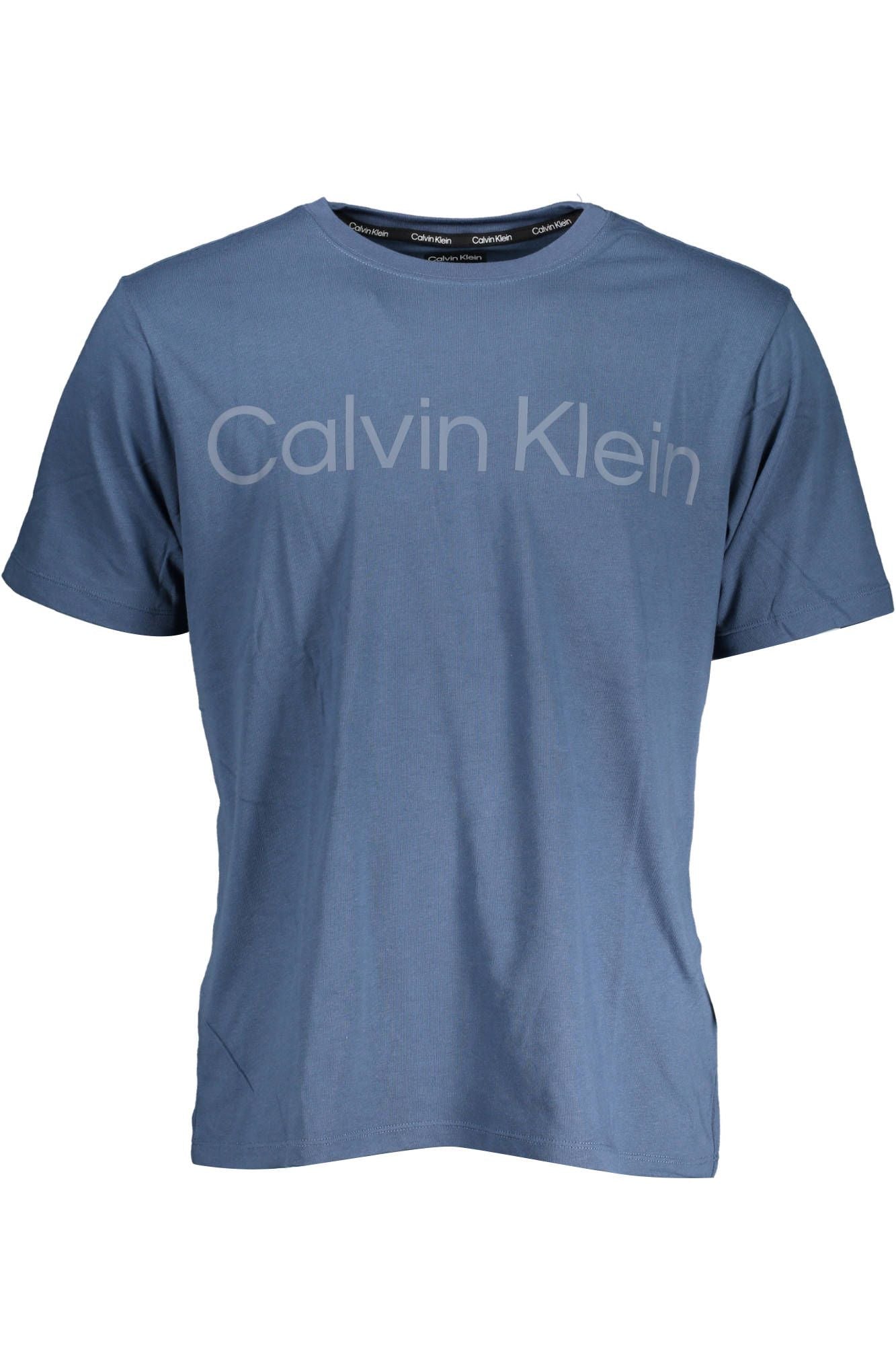 Elegant Blue Cotton Tee with Iconic Print