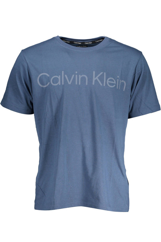 Elegant Blue Cotton Tee with Iconic Print