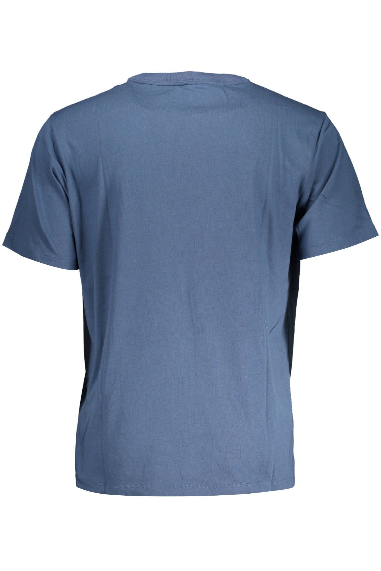 Elegant Blue Cotton Tee with Iconic Print