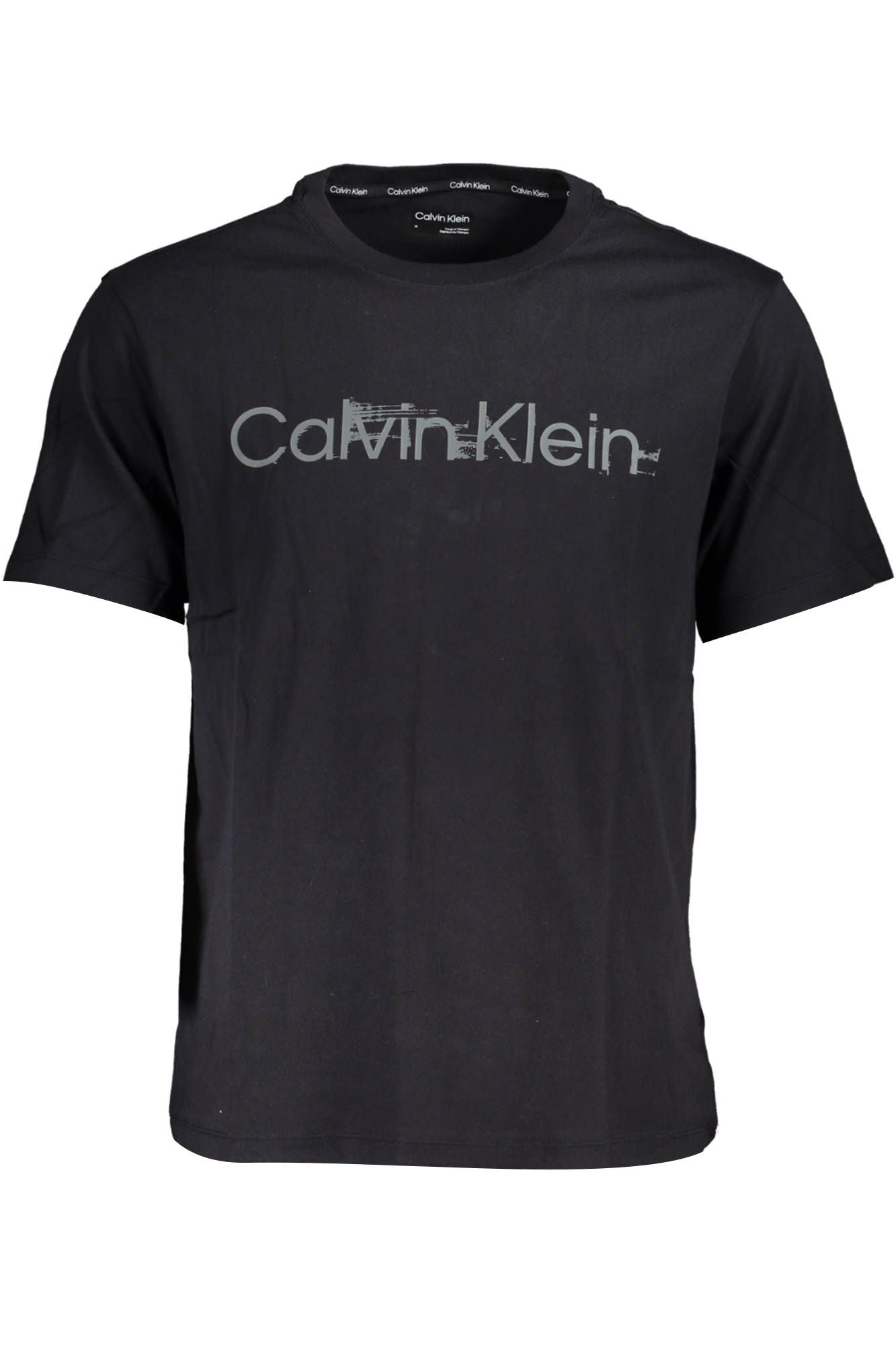 Sleek Black Cotton Tee with Iconic Print