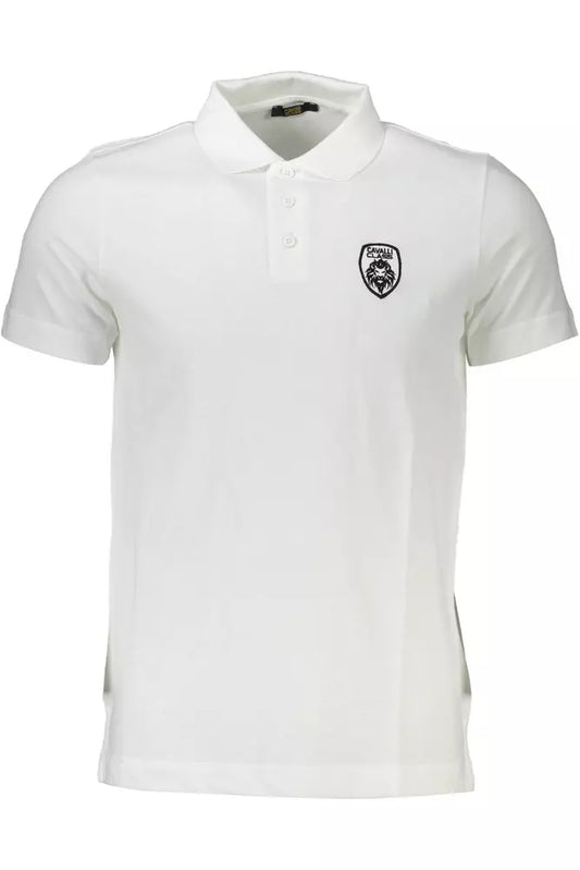 Chic White Embroidered Polo for Men