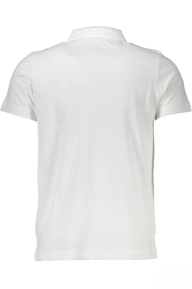 Chic White Embroidered Polo for Men