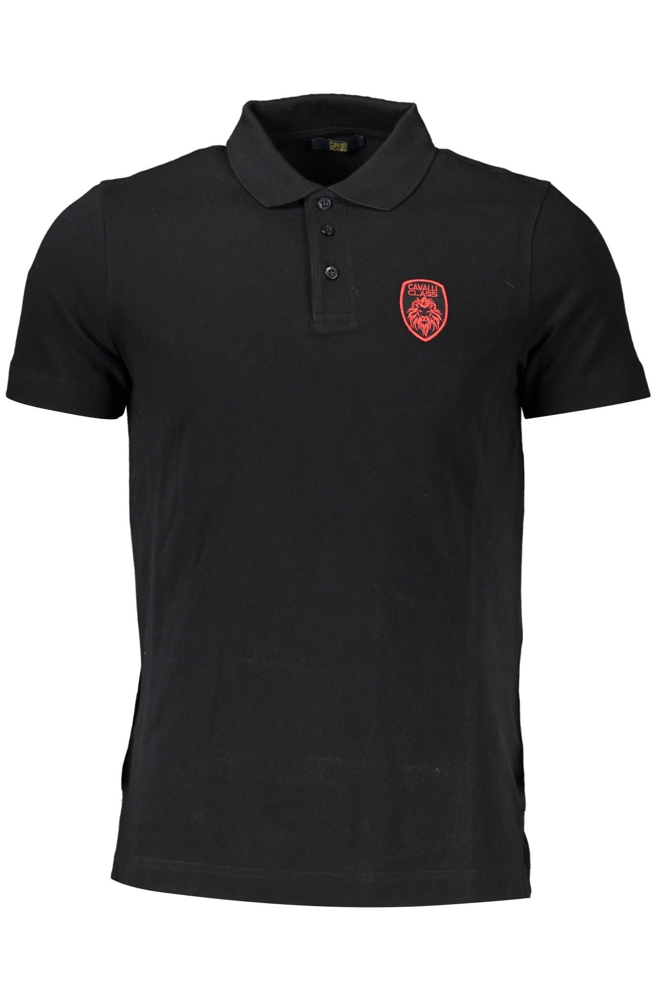 Chic Black Embroidered Cotton Polo Shirt