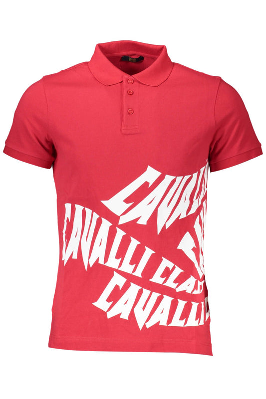 Chic Red Polo Shirt with Timeless Print