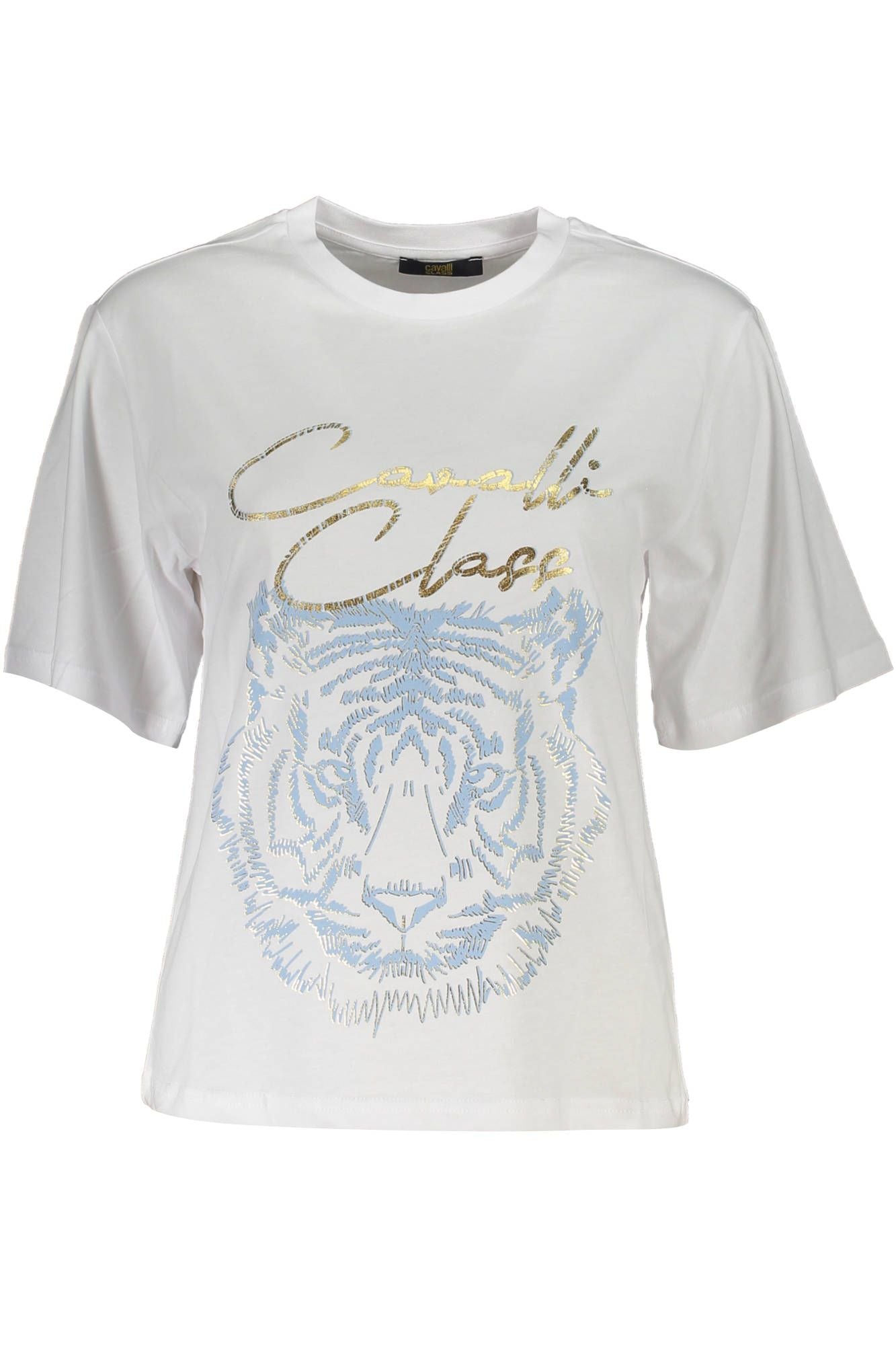 Chic White Printed Tee with Timeless Elegance