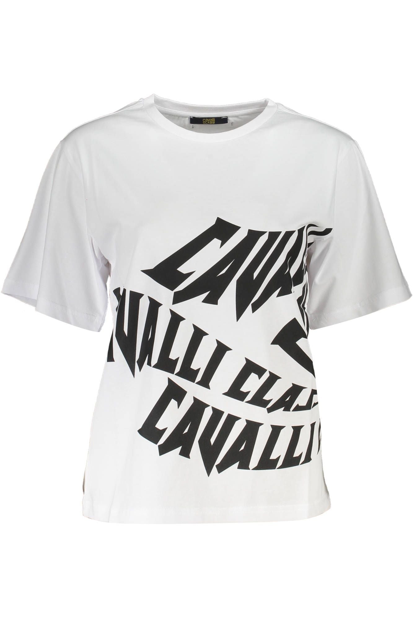 Chic White Printed Tee with Classic Elegance