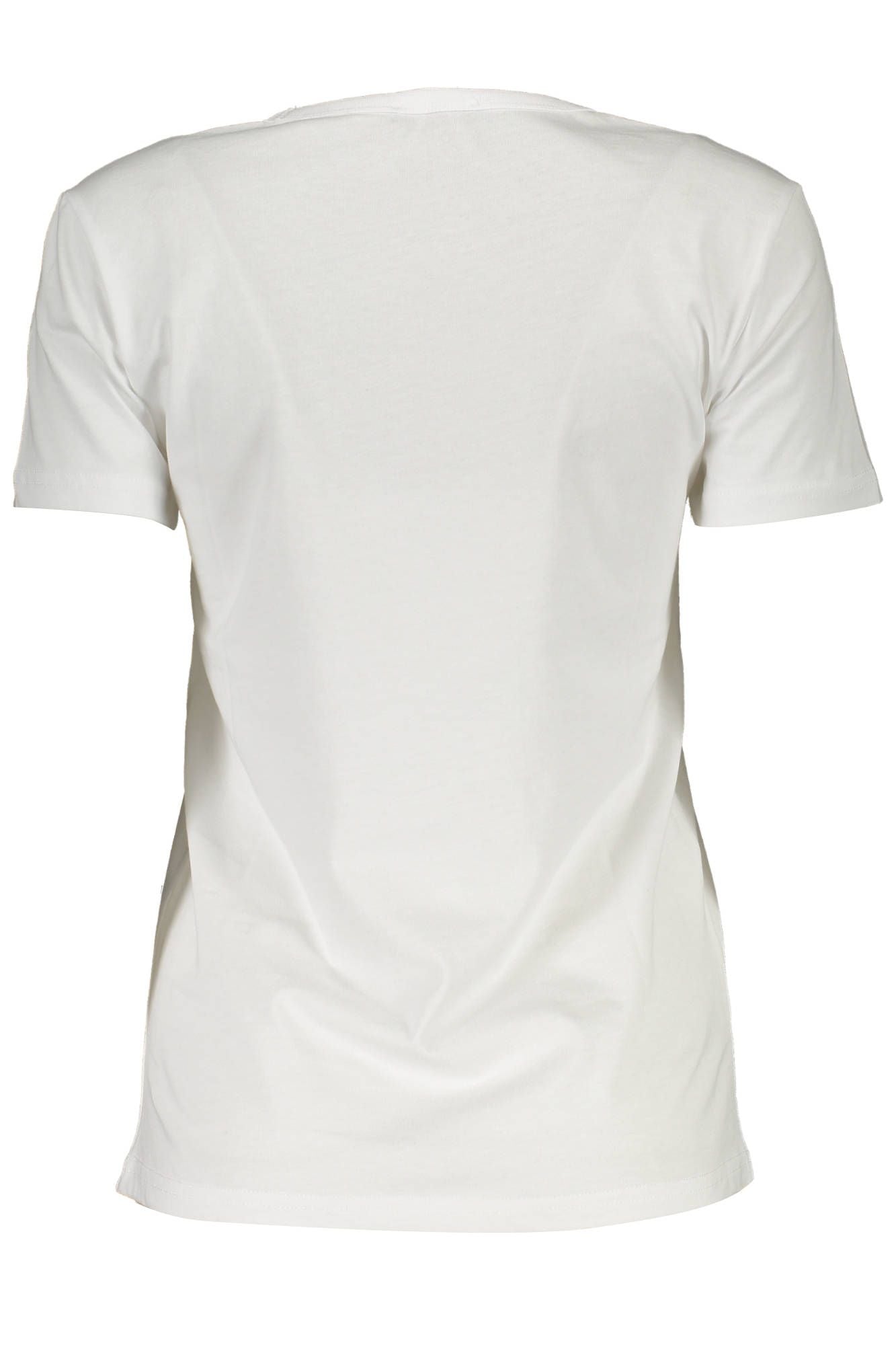 Chic White Cotton Tee with Iconic Print