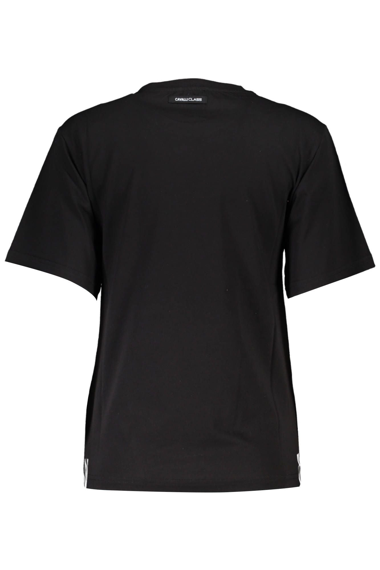 Elegant Black Cotton Tee with Signature Print