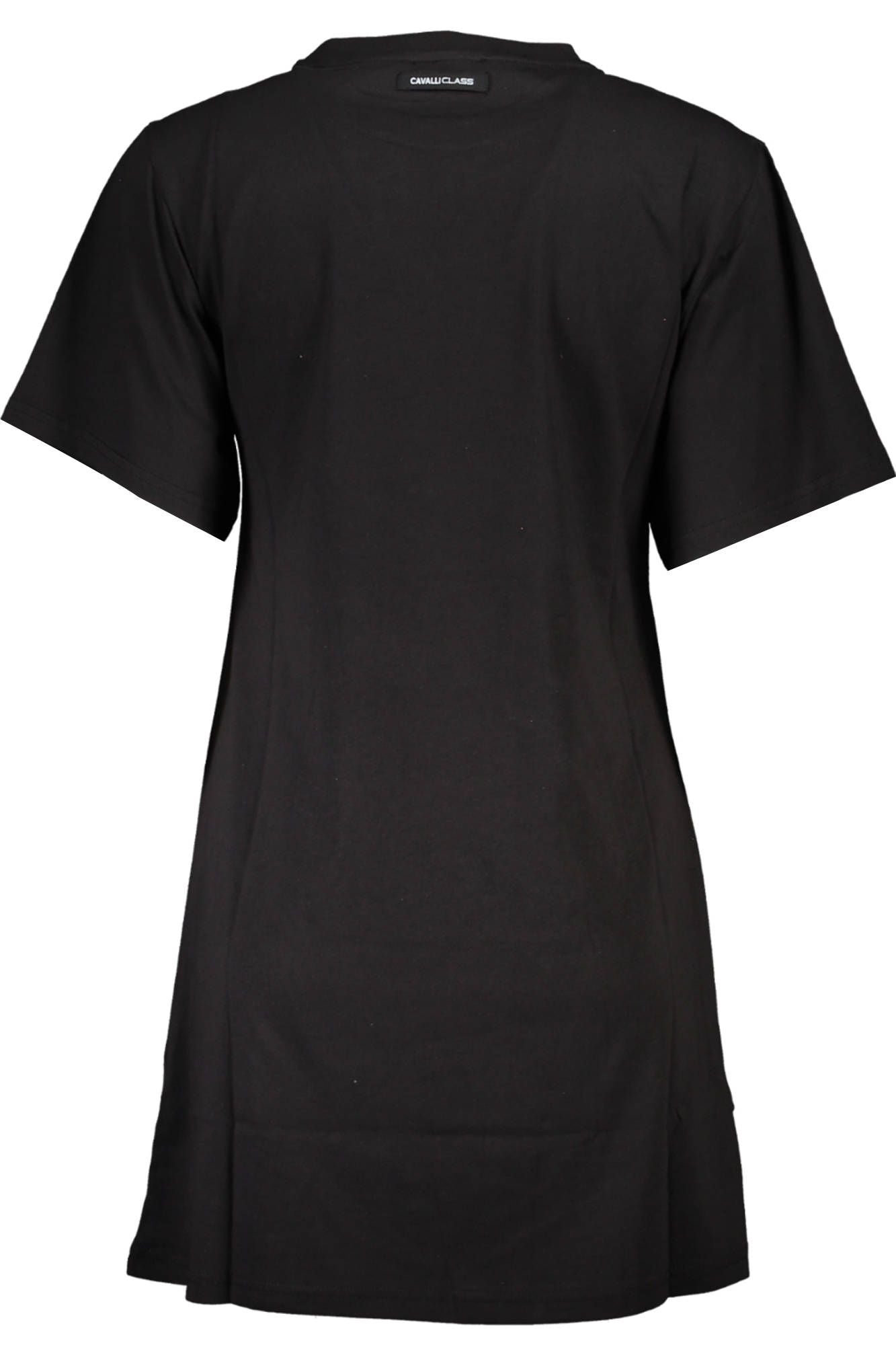 Elegant Black Printed Tee with Logo Detailing