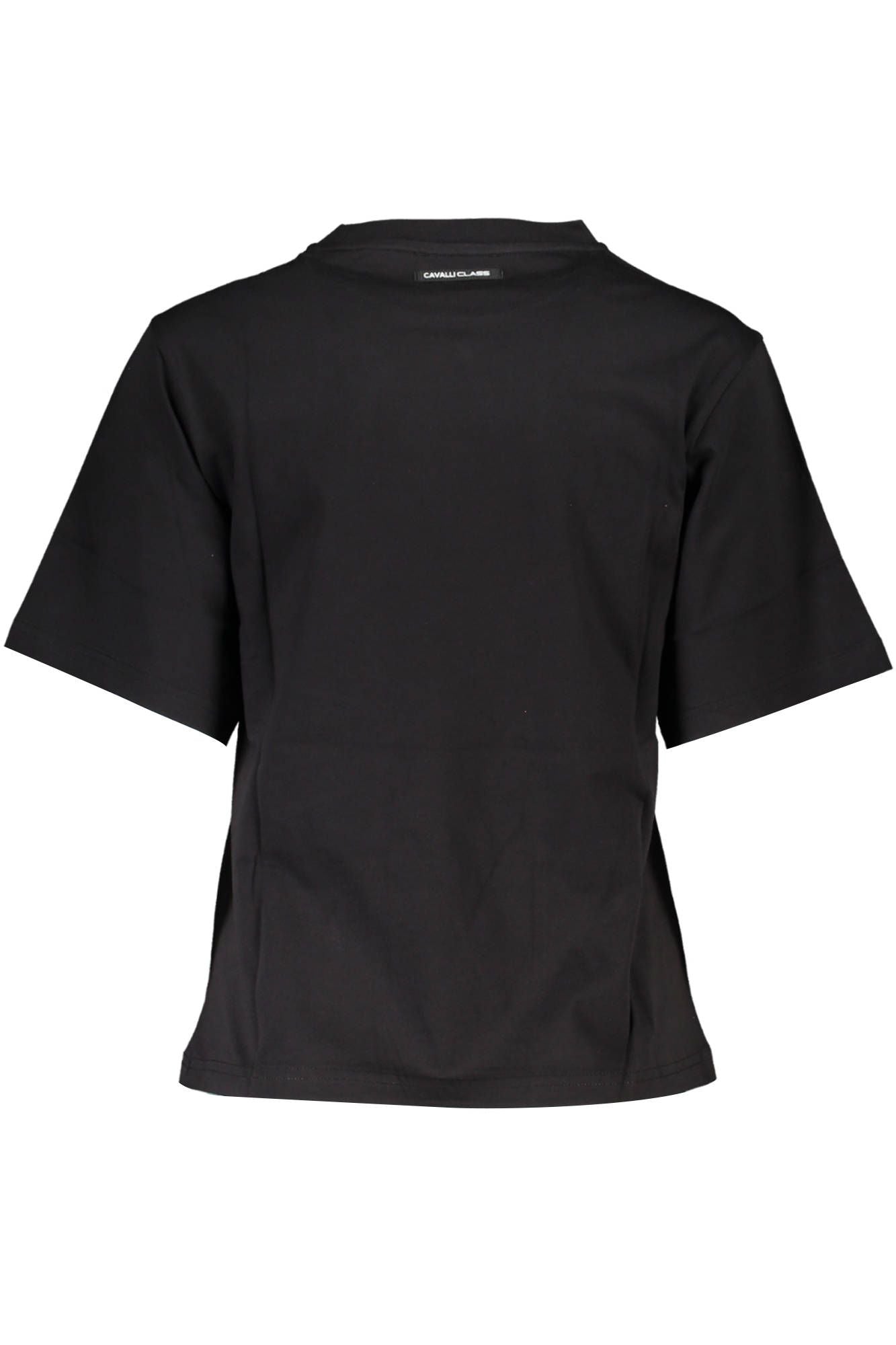 Elegant Black Cotton Tee with Signature Print