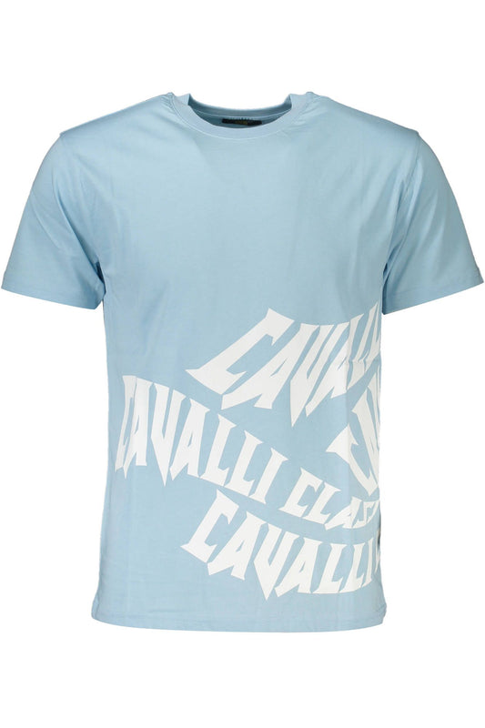 Elegant Light Blue Designer Tee with Logo Print