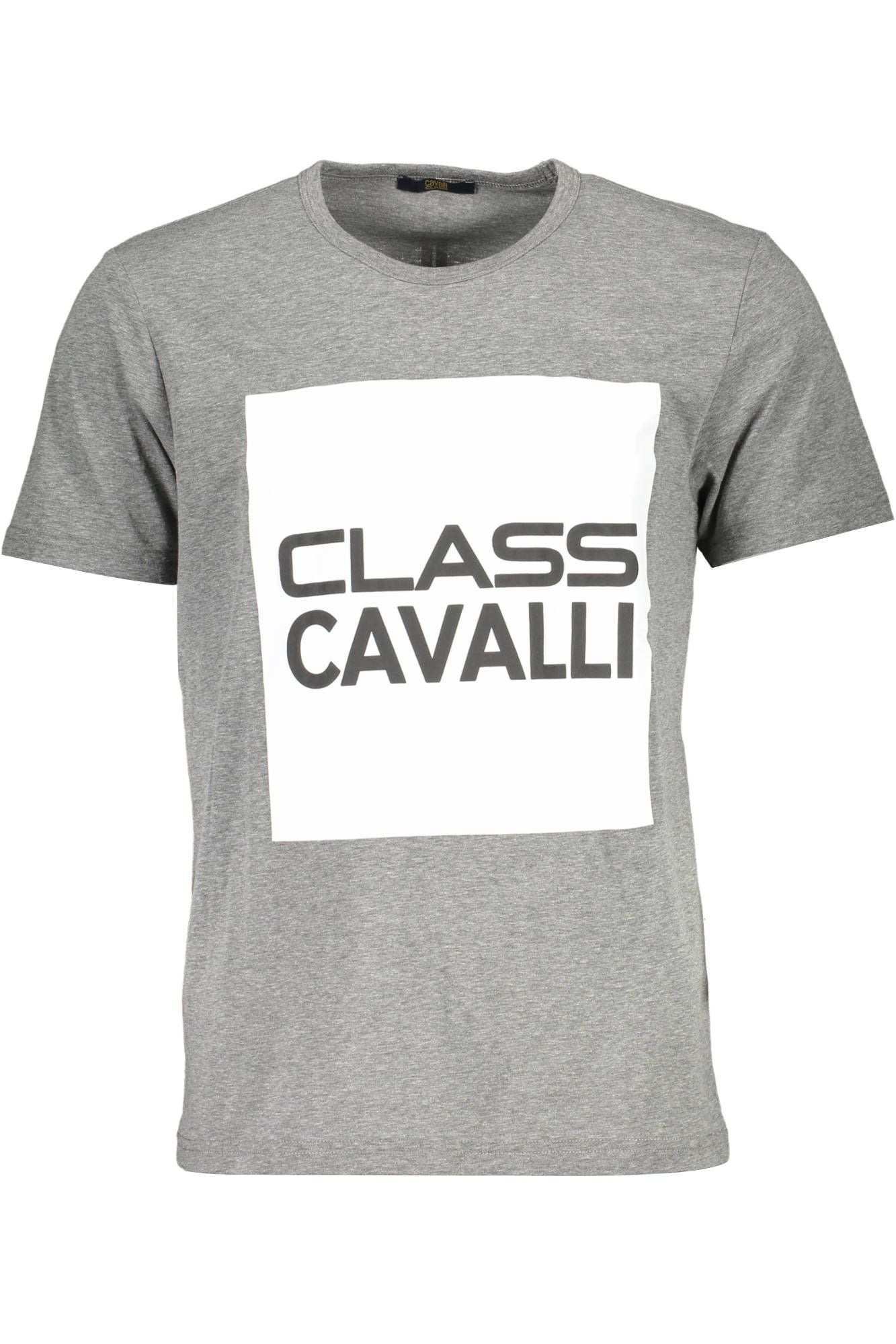 Chic Gray Printed Cotton Crew Neck T-Shirt