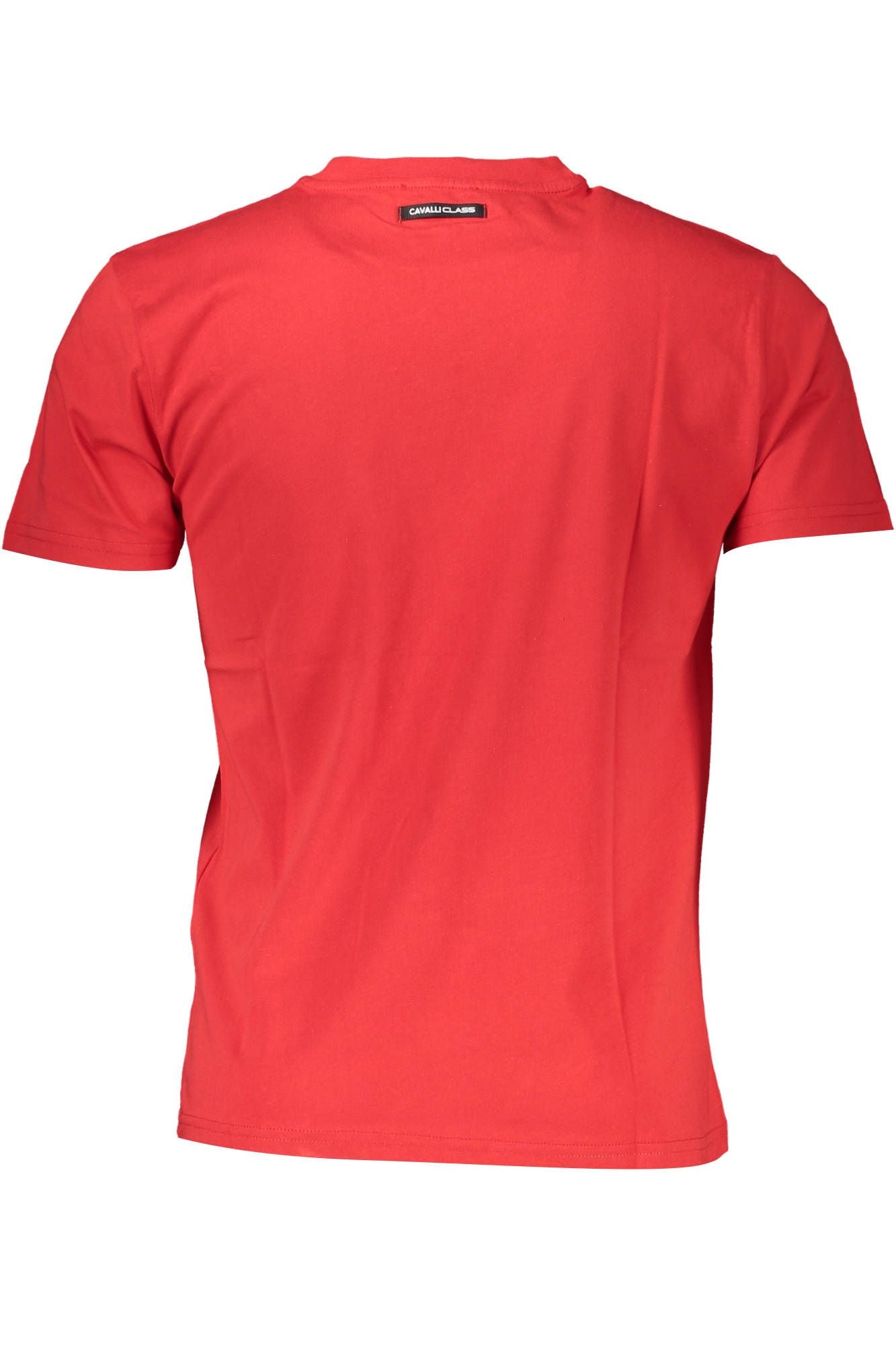 Elegant Red Cotton Tee with Signature Print
