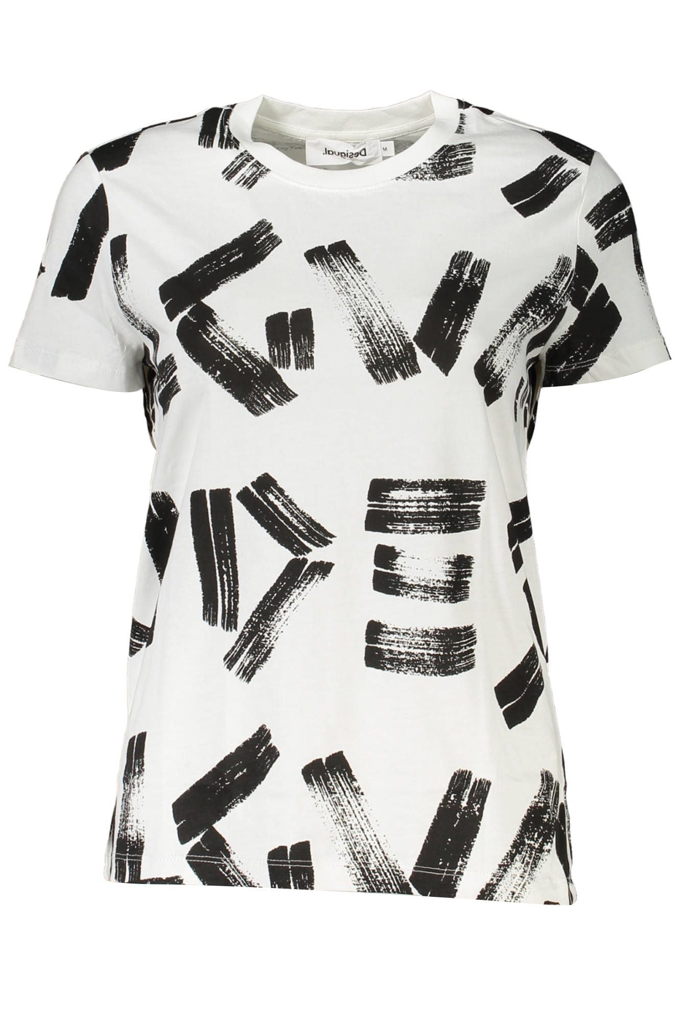 Chic White Printed Round Neck Tee