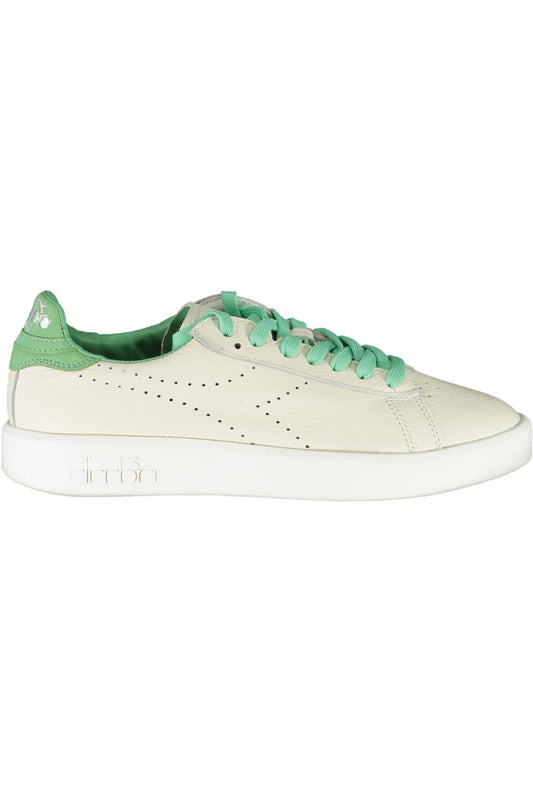 Chic White Lace-Up Sneakers with Contrasting Details