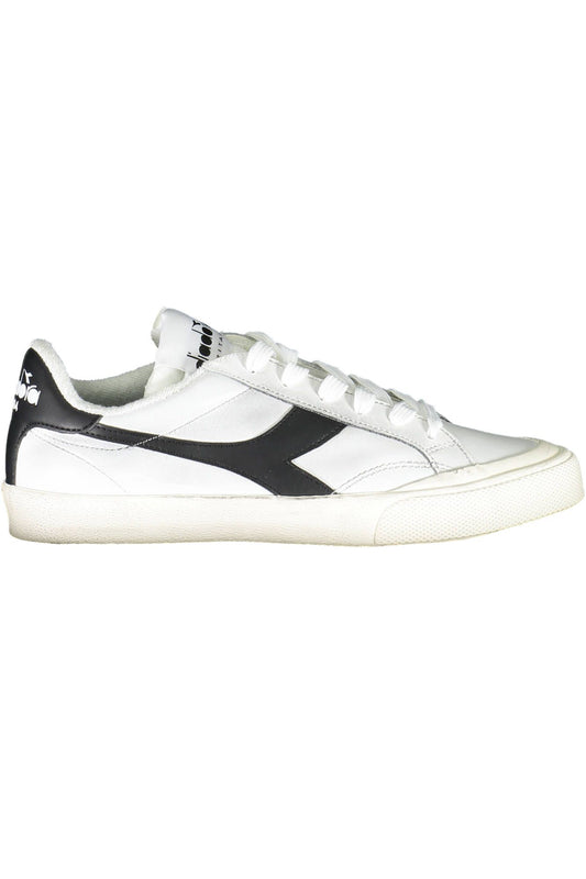 Chic White Lace-Up Sports Sneakers With Logo Detail