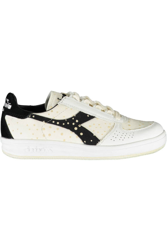 Chic White Lace-Up Sneakers with Logo Detail