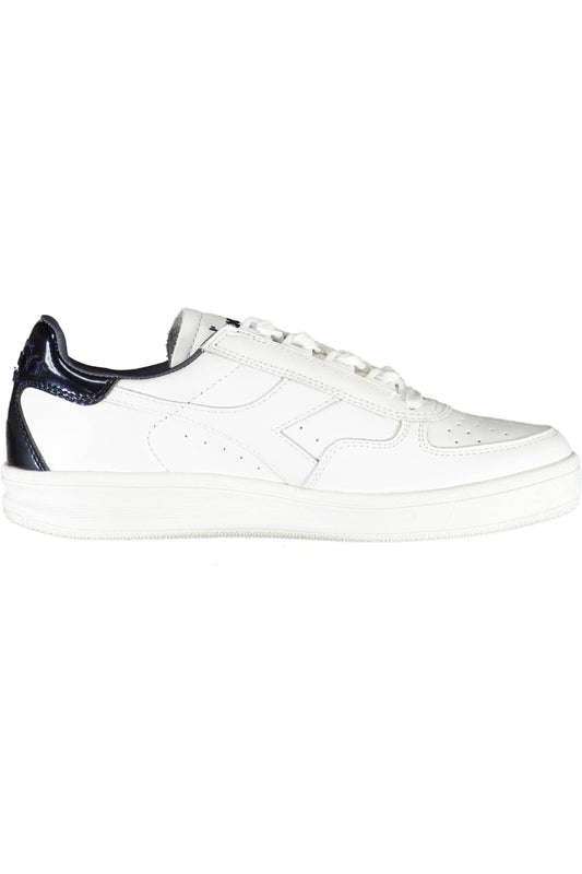 Chic White Lace-Up Sneakers with Contrasting Details