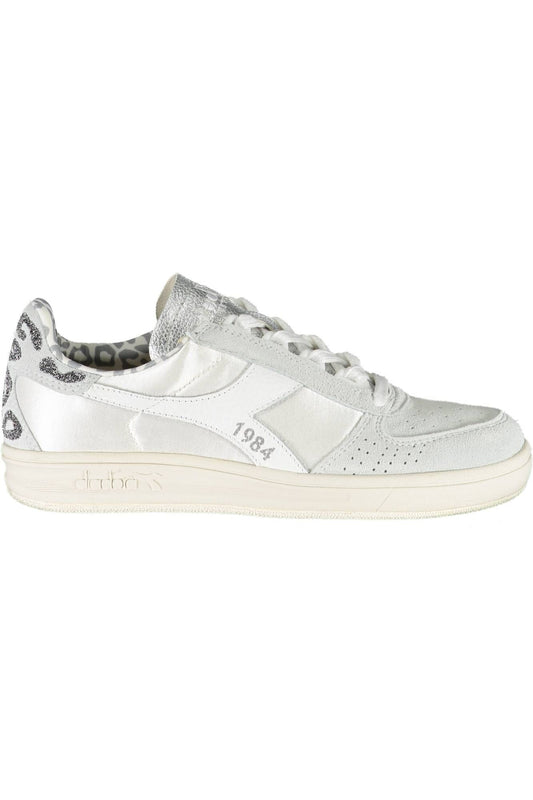 Crystal-Embellished White Fashion Sneakers