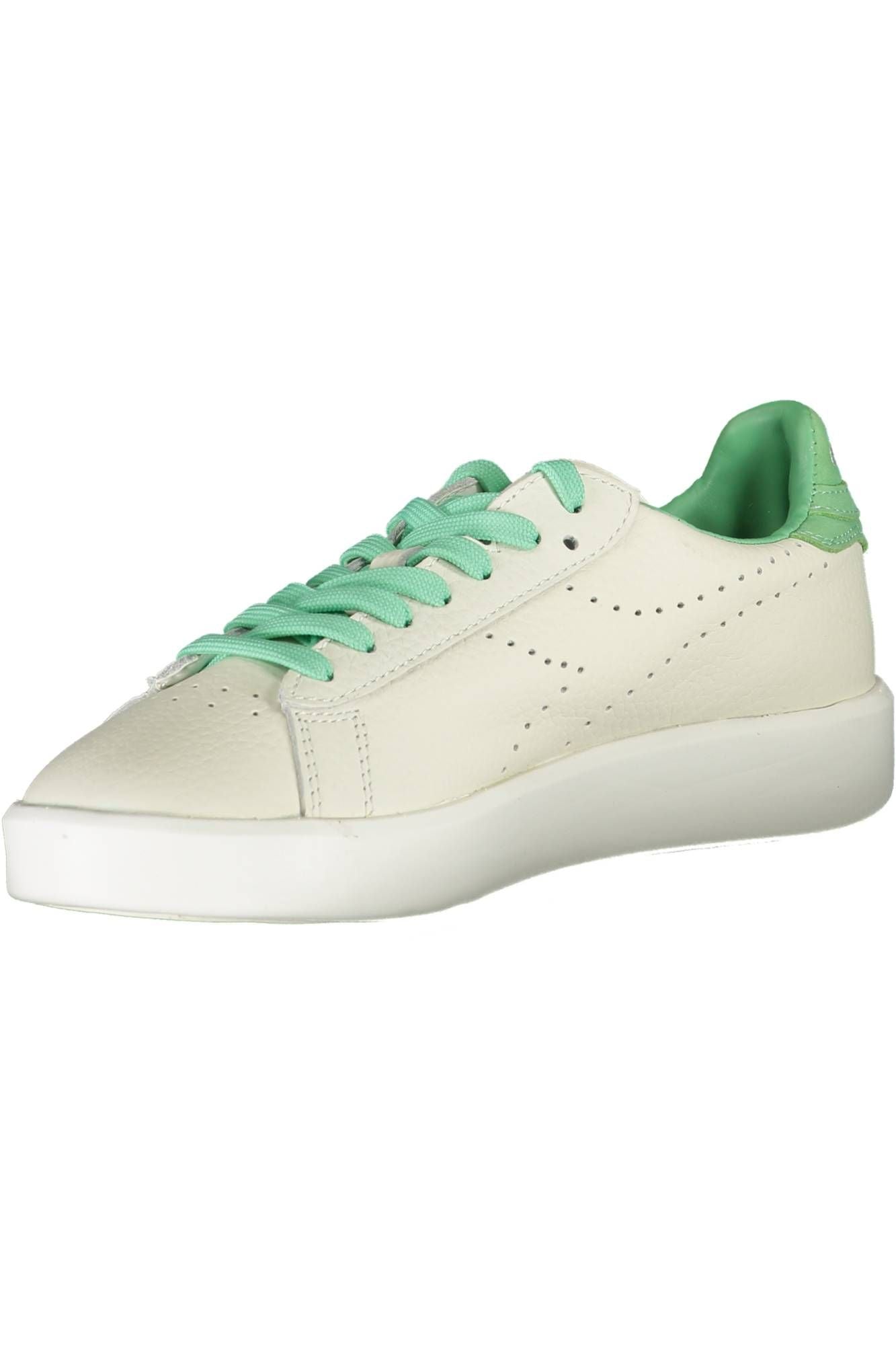 Chic White Lace-Up Sneakers with Contrasting Details