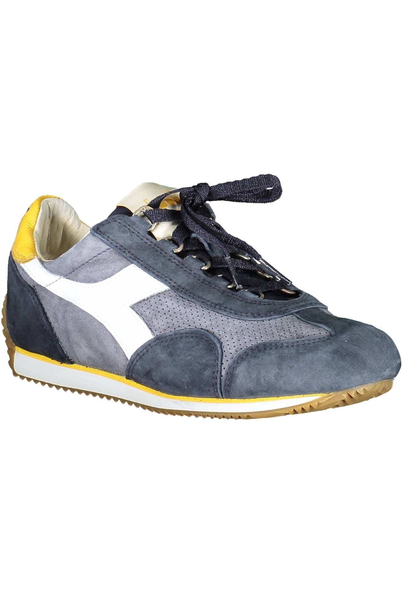 Blue Contrast Sole Lace-Up Sneakers