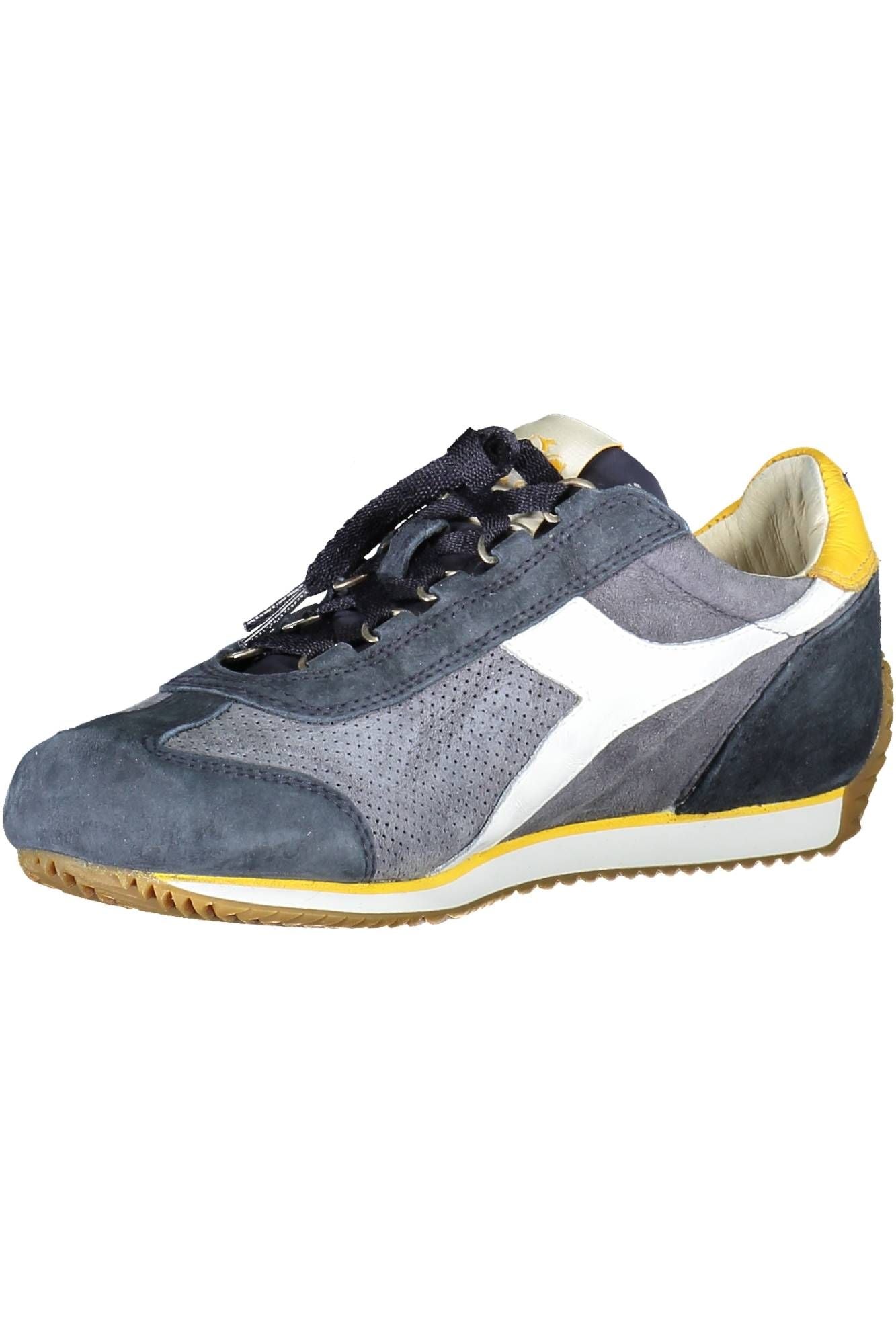Blue Contrast Sole Lace-Up Sneakers