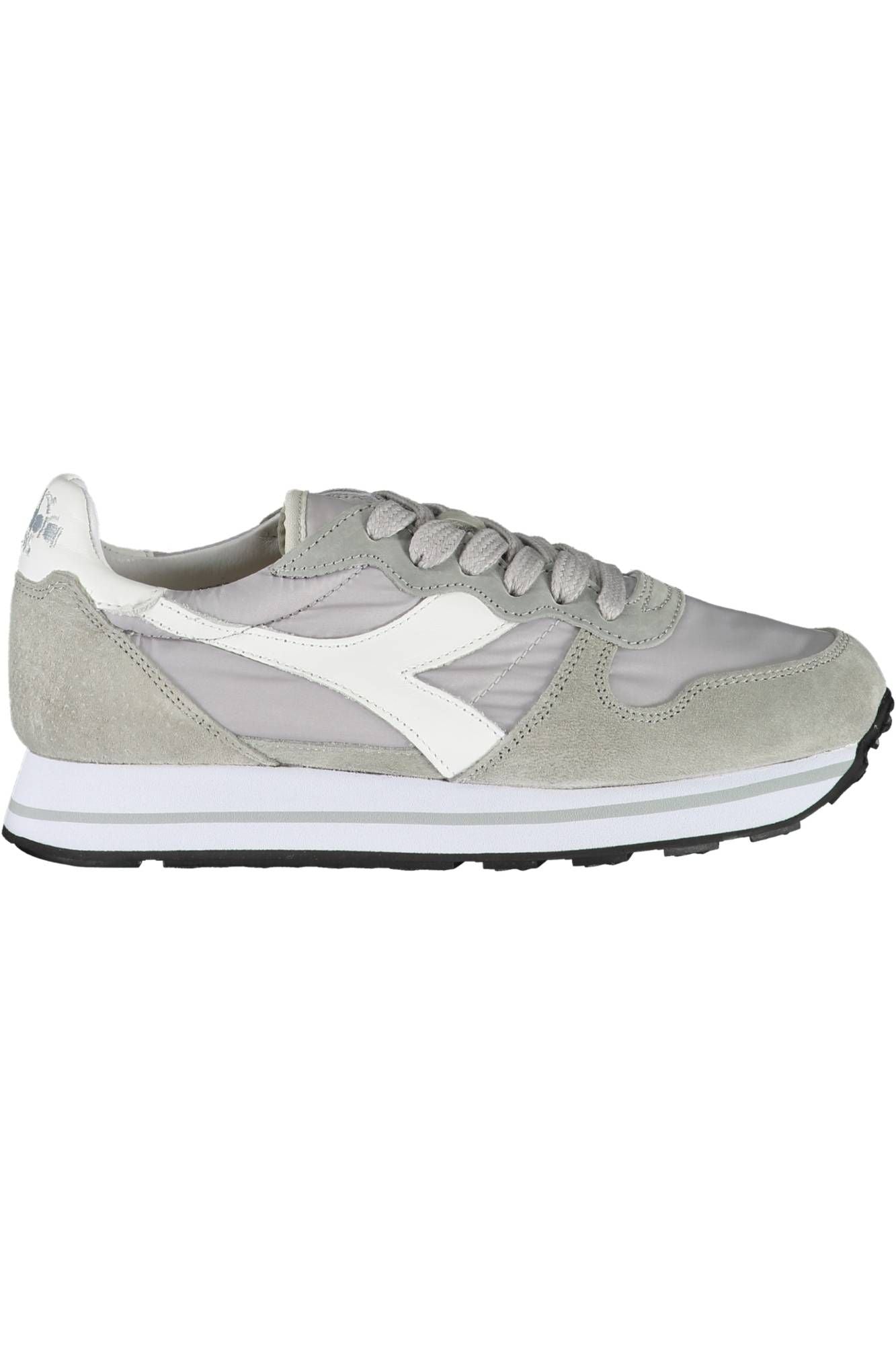 Chic Gray Lace-up Sneakers with Iconic Detailing