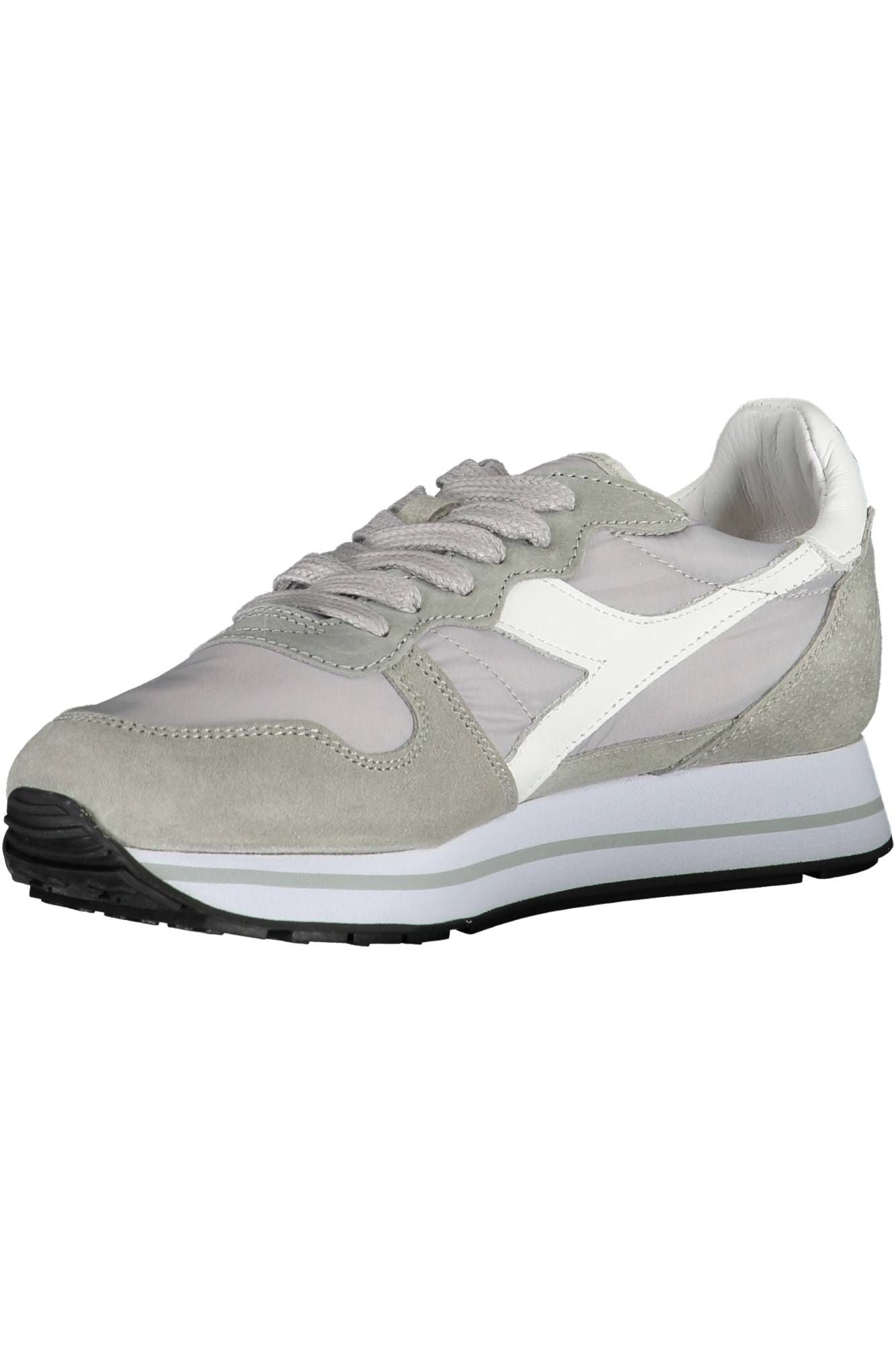 Chic Gray Lace-up Sneakers with Iconic Detailing