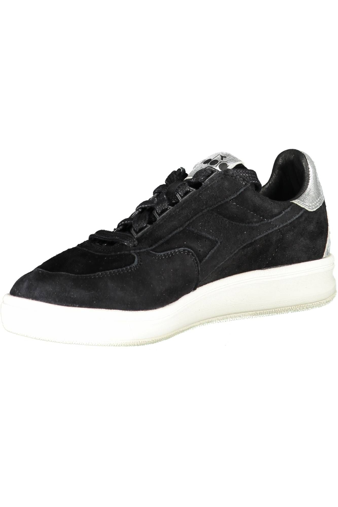 Sleek Black Lace-Up Sports Sneakers