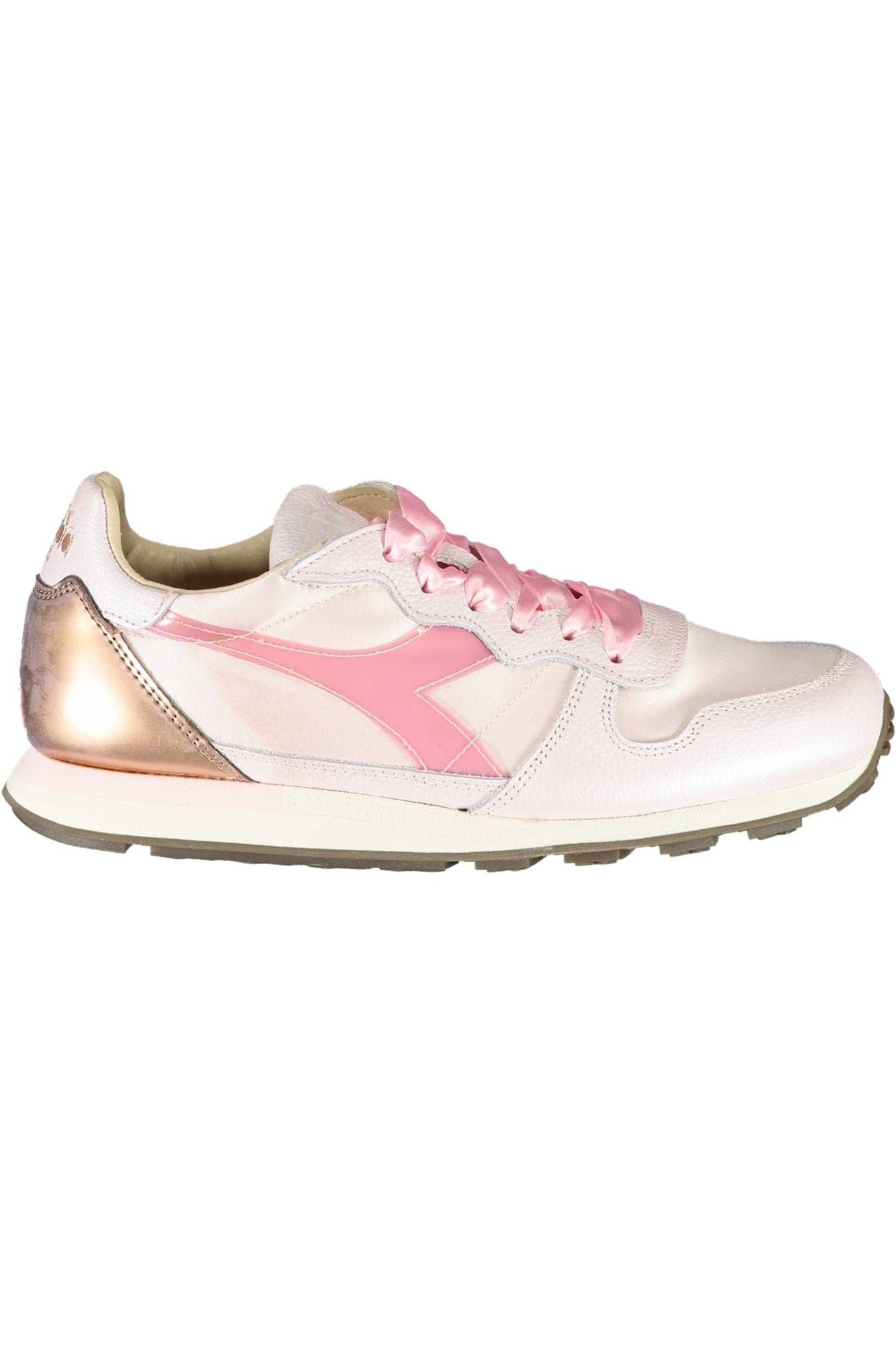 Chic Pink Lace-up Sneakers with Contrast Detailing