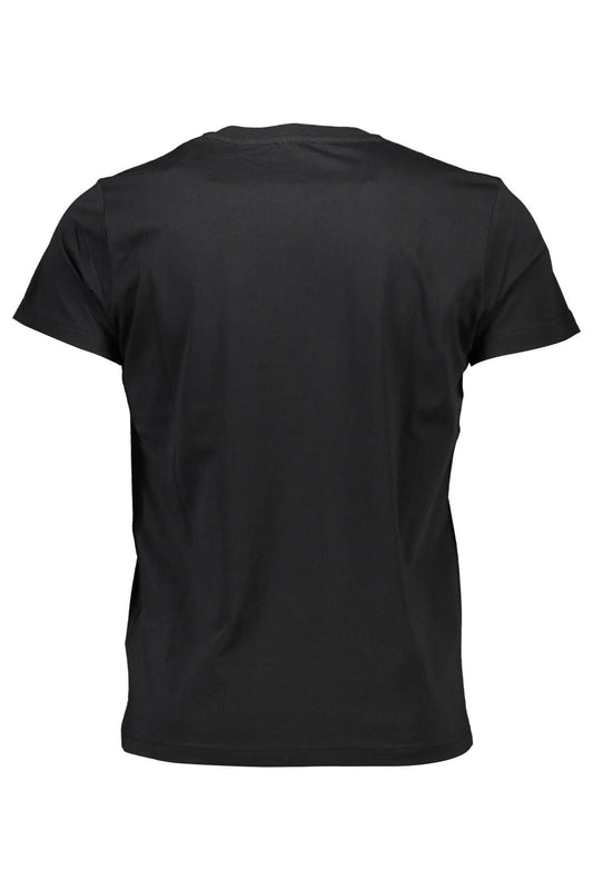 Sleek Black Cotton Tee with Unique Print