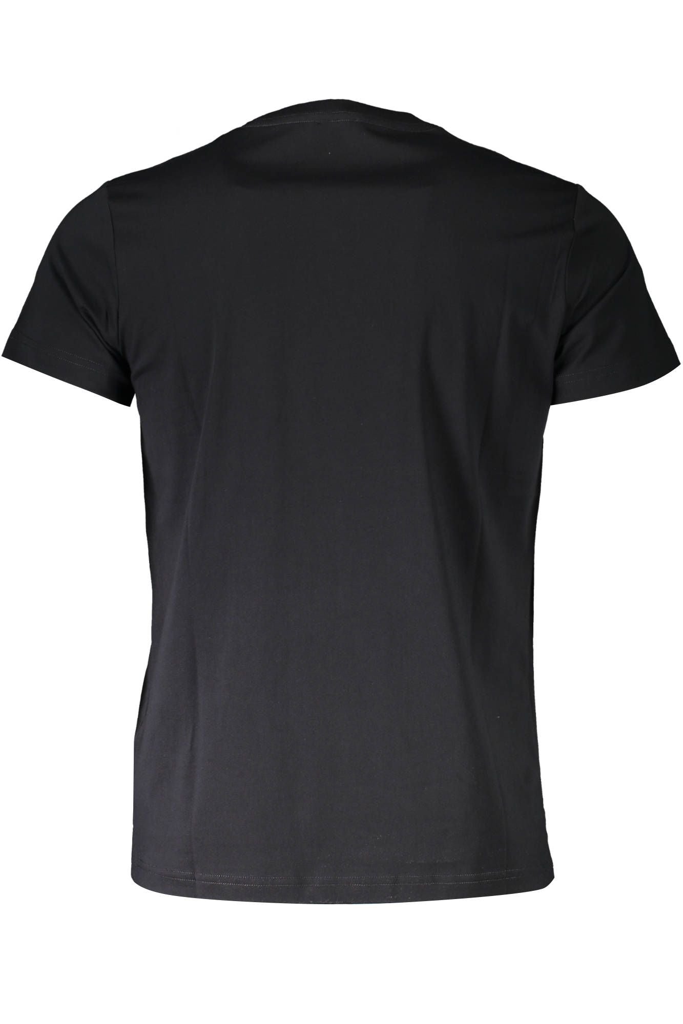 Sleek Black Cotton Tee with Iconic Logo Detail