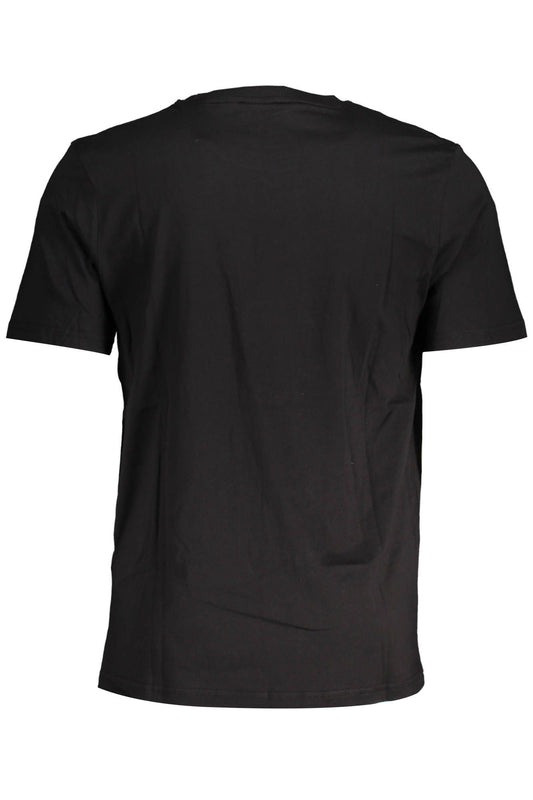 Sleek Black Cotton Tee with Iconic Print