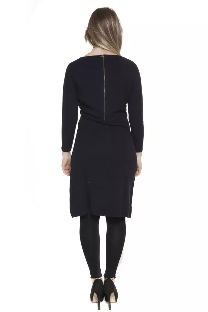 Elegant Wool Blend Short Dress with Logo