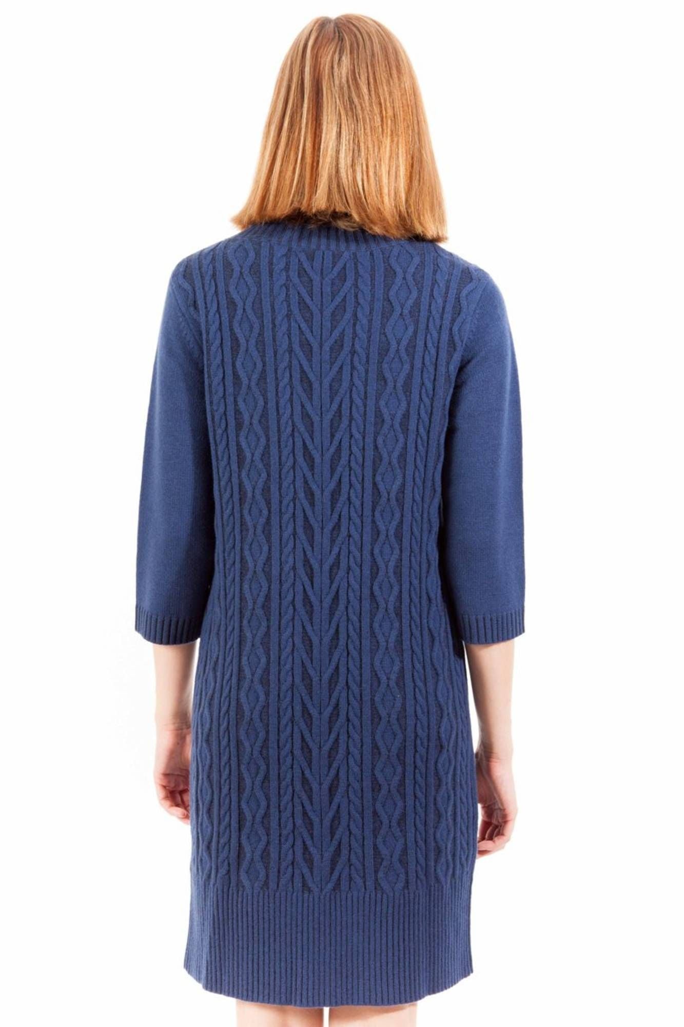 Elegant High Neck Wool Blend Dress