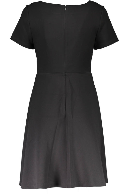 Chic Black Short Sleeve Dress with Back Zip Closure
