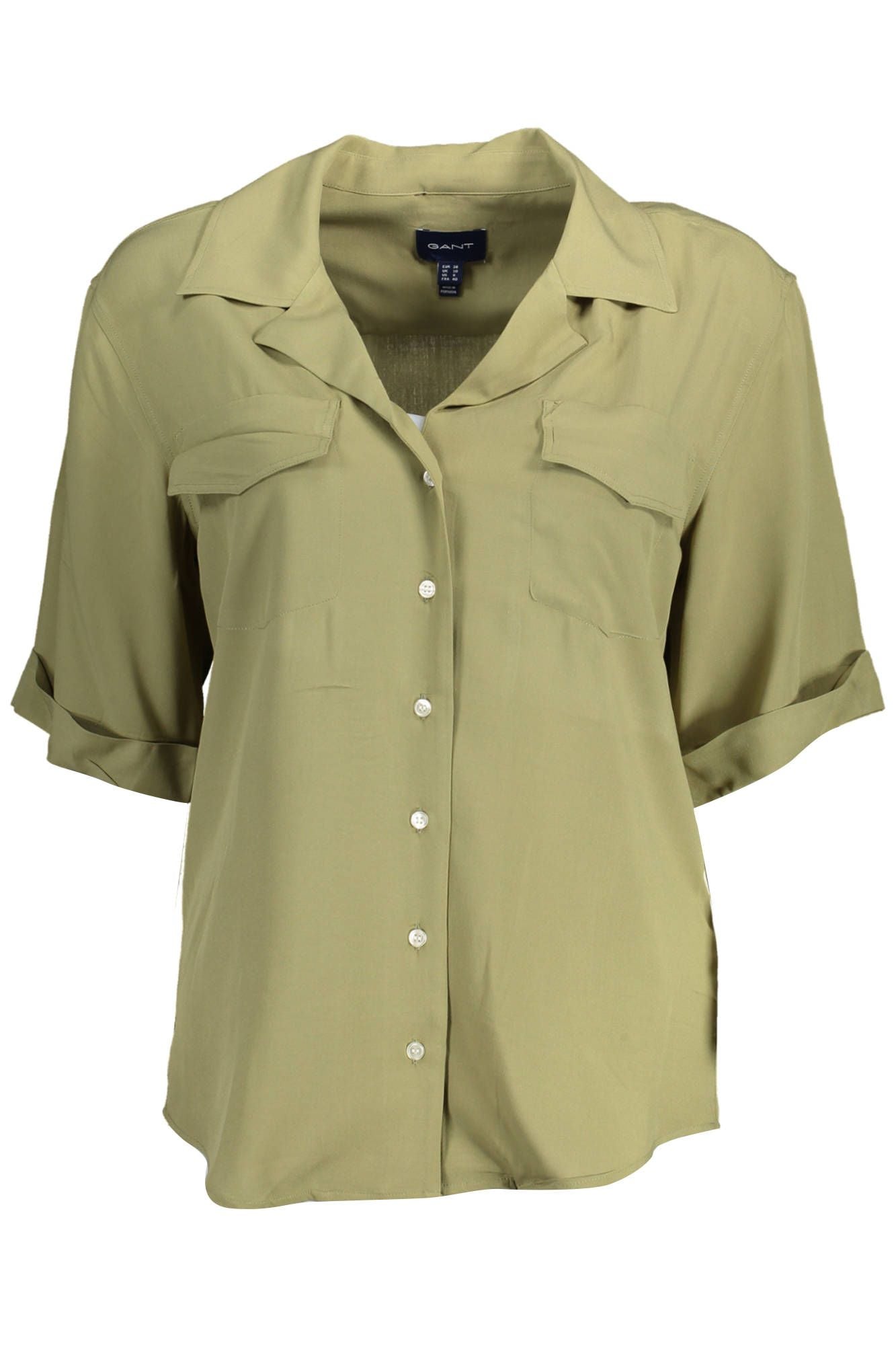 Chic Green Short-Sleeved Viscose Shirt
