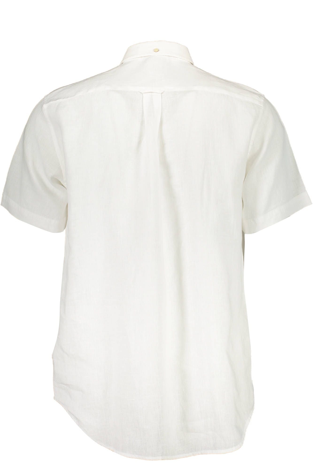 Elegant White Linen Short-Sleeve Shirt