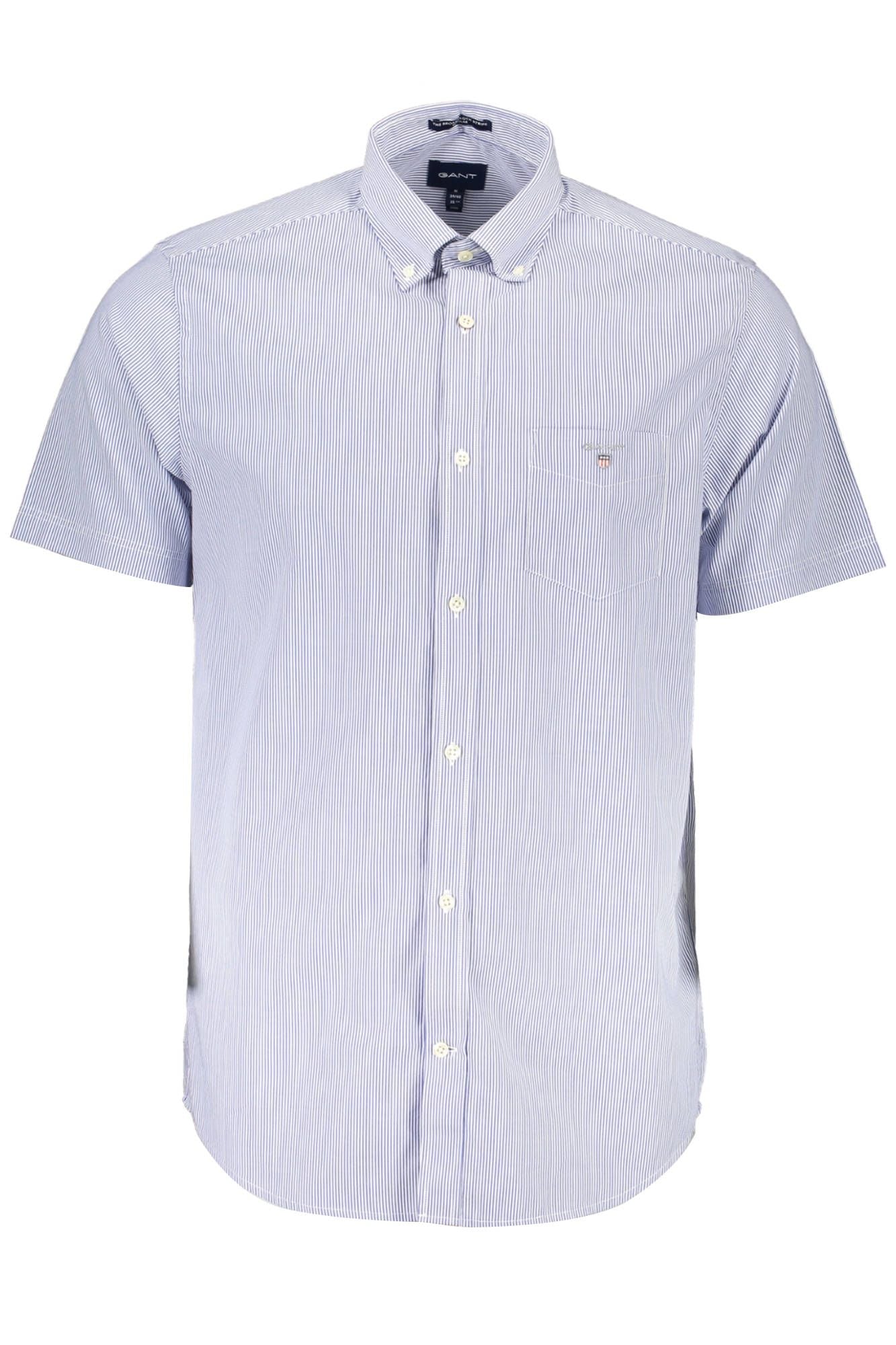 Classic Blue Summer Shirt with Short Sleeves