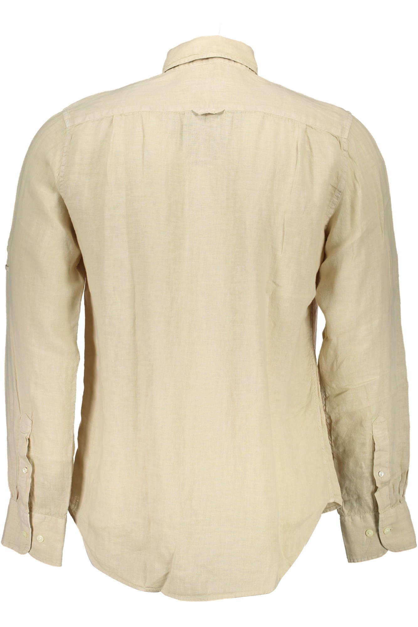 Elegant Beige Linen Long Sleeve Shirt