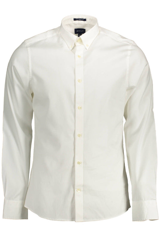 Elegant White Slim Fit Button-Down Shirt