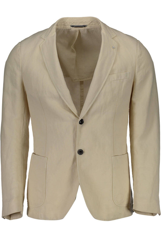 Elegant Beige Long Sleeve Classic Jacket