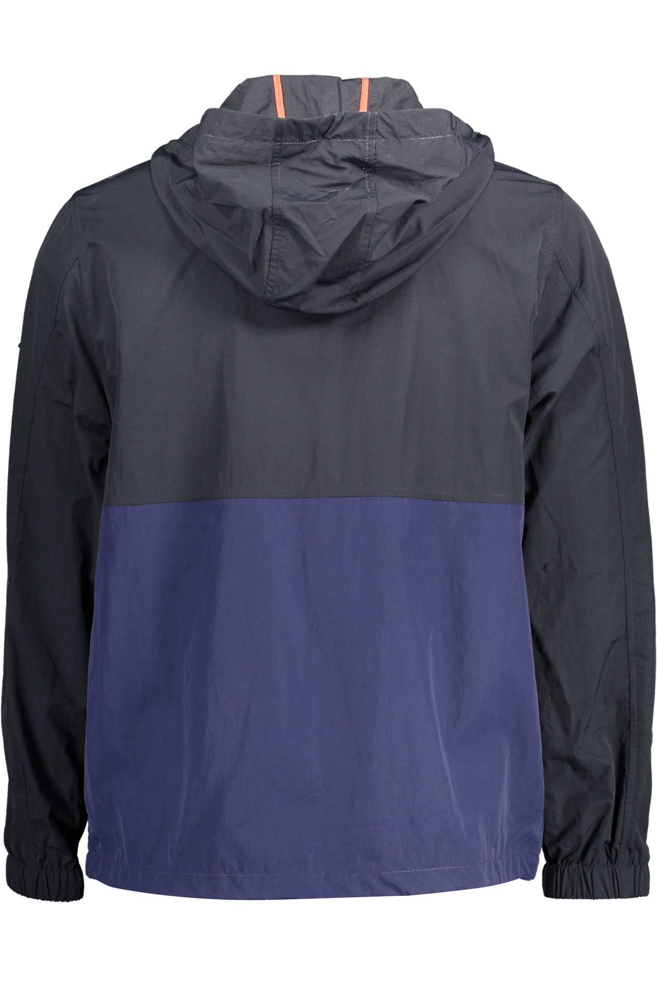 Chic Blue Hooded Sports Jacket with Contrast Details