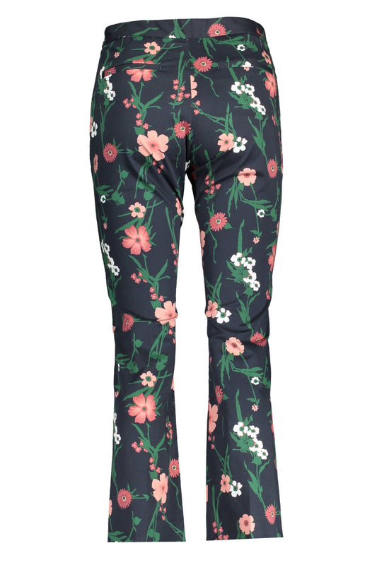 Chic Blue Contrasting Detail Trousers